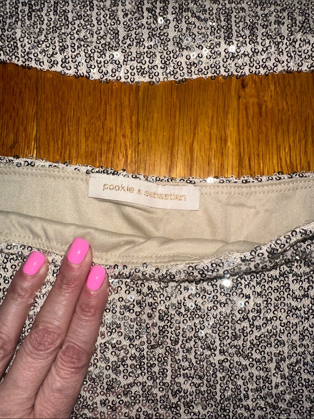 Pookie & Sebastian Silver Sequin Top & Skirt - Picture 8 of 9